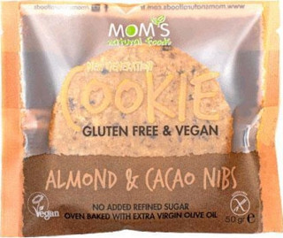 Mom's Natural Foods Cookıe Gluten Free & Vegan Almond & Cacao Nıbs