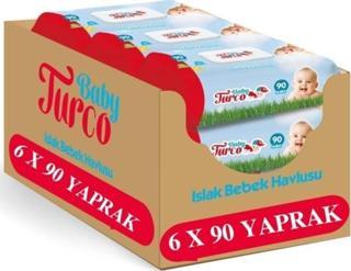 Baby Turco Islak Mendil Havlu 90 Yaprak X 6 Adet