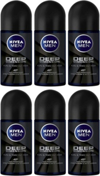 Nivea Men Deep Dimension 48H Roll On 50 Ml X 6 Adet