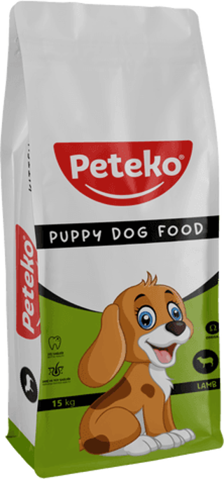 PETEKO YAVRU KÖPEK KURU MAMASI KUZULU VE PİRİNÇLİ 15 KG