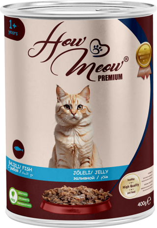 HOW MEOW 12 ADET PATE YETİŞKİN KEDİ YAŞ MAMASI BALIKLI 400 GRAM