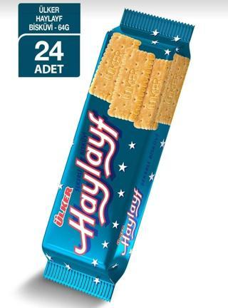 Ülker Şekerli Bisküvi Haylayf (64 Gram X 24 Adet) (Toplam 1,536 Gram)