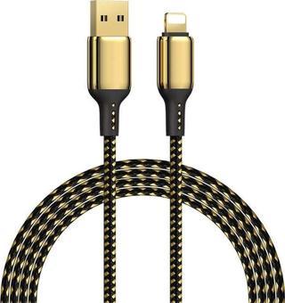 wiwu Golden Series GD-100 Lightning USB Kablo 2.4A 20W Hızlı Şarj Kablosu 18K Altın Kaplama 120 cm