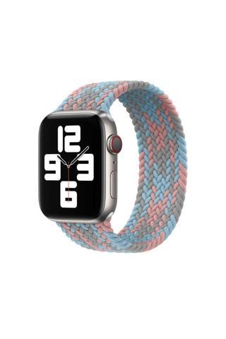 wiwu Apple Watch 42mm Uyumlu Braided Solo Loop Contrast Color Large Kordon