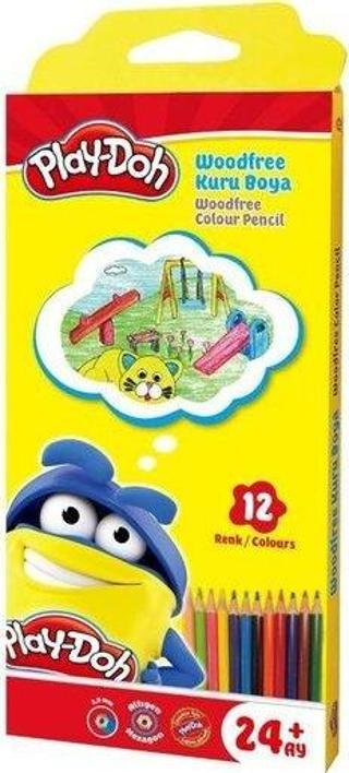 Play-Doh Woodfree Kuruboya Altıgen 12 Li Play-Ku029