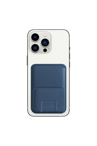Buff Labs Buff Iphone Walletmag Stand Deri Cüzdan Blue
