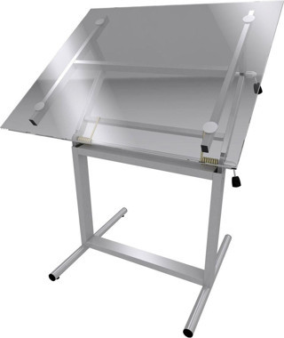 Panda 80X120 Cm Camlı Teknik Çizim Proje Masası Profesyonel Metal Yükseklik Ayarlı