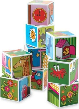 Dede Oyuncak 02034 Resimli Küpler Eğitici Puzzle Blok 9 Parça