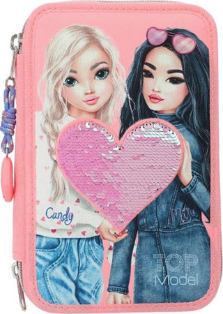 Topmodel 3 Katlı Dolu Kalemkutu Kalp Pullu