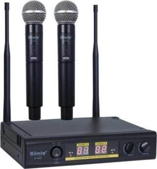 König Uhf 2 Kanal 2 El Tipi Dijital Modülasyon Telsiz Mikrofon K-402 Ee