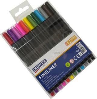 Gıpta Fineliner Keçe Uç Kalem 0.4 Mm Üçgen 12 Renk 4-K602000-5001