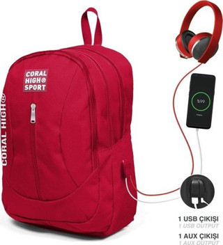 Coral High Sport Sırt Çanta (Usb+Aux Soketli) 23451