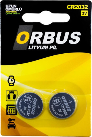 Orbus CR2032 3 Volt Lityum Para Pil 2 Li Cr 2032 Düğme Pil Saat Terazi Pili