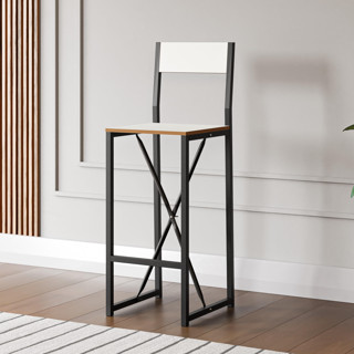 Eportatif Bar Sandalyesi Mutfak Sandalyesi Otel Cafe Sandalye Beyaz 1565