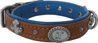 Markapet Deri Taşlı Ve Figürlü Köpek Boyun Tasması 25-30 cm Kahverengi Mavi