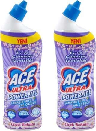 ACE Ultra Power Jel Kıvamlı Çamaşır Suyu Çiçek Kokulu 810 Gr 2'Li