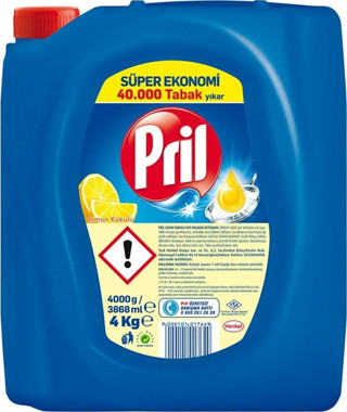 Pril Üçlü Güç Limon Sıvı Elde Yıkama Bulaşık Deterjanı 4 Kg