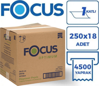 Focus Optimum Dispenser Peçete 18 x 24 cm. 250'li 18 Paket (50002668)
