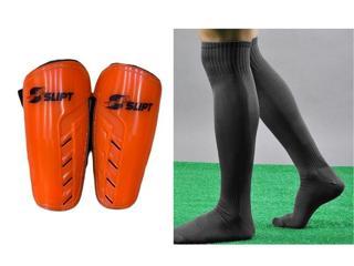 Slipt Çift Cırtlı 2 Adet Futbol Tekmeliği + 2 Adet Futbolcu Tozluk Futbol Maç Set Çorap Ve Tekmelik - Lacivert - L