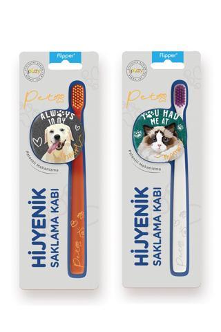 Flipper Pets Hijyenik Saklama Kabı Ve Yetişkin Diş Fırçası Seti-2'li Set