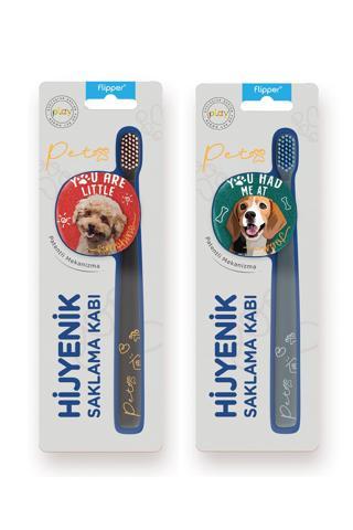 Flipper Pets Hijyenik Saklama Kabı Ve Yetişkin Diş Fırçası Seti-2'li Set Poodle-Beagle