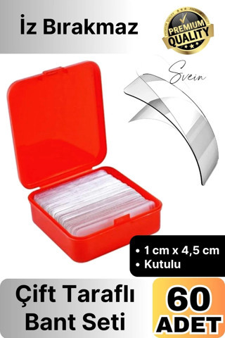 Kutulu Mini Çift Taraflı Bant Seti 60 Parça İz Bırakmaz Güçlü Şeffaf Yapıştırıcı Montaj Bandı