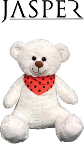Jasper Oyun Arkadaşım Fularlı 50 Cm Beyaz Ayıcık