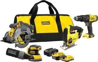 Stanley Marangoz Seti (MATKAP DEKUPAJ ZIMPARA DAİRE TESTERE) 1x4.0ah 1x2.0ah Sfmck412mds-qw