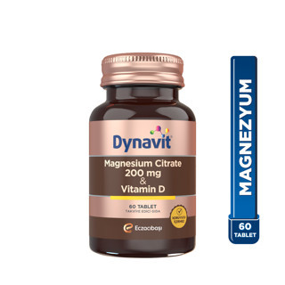 Dynavit Magnesium Citrate 200 mg & Vitamin D 60 Tablet - Magnezyum Sitrat, D Vitamini - Kas & Kemik