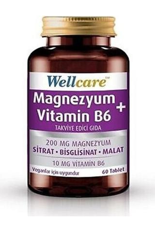 Wellcare Magnezyum Vitamin B6 Takviye Edici Gıda 60 Tablet
