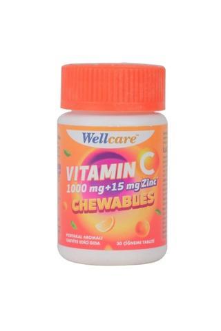 Wellcare Vitamin C 1000Mg + Çinko 15 Mg 30 Çiğneme Tableti