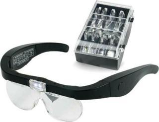 Richie Şarjlı Işıklı Gözlük Büyüteç 4 Farklı Lensli Kitap Okuma Buyuteci Goze Takilan Buyutec