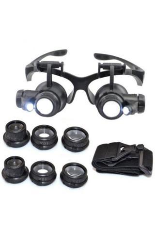 Paltava Ctn Gözlük Modeli 10X 15X 20X 25X Lens,2Led Işıklı,Büyüteç