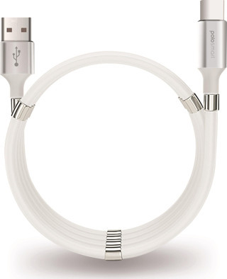 Polosmart PSM67 Type C Mıknatıslı Sarmal Şarj ve Data Kablosu 1 Metre Beyaz