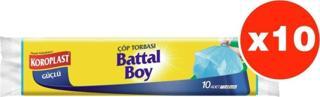 Koroplast Güçlü Battal Boy 10Lu Çöp Torbası X 10 Paket (72*95 Cm)
