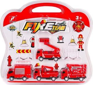 995A-10 Çek Bırak İtfaiye Araç Oyun Seti -Birliktoys