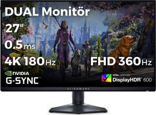 Dell Alienware AW2725QF 27 Dual Çözünürlük 4K 180Hz - FHD 360Hz 0.5ms HDMI DP Type-C HDR 600 G-Sync