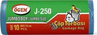 Mbb E-Ticaret Jumbo Boy Çöp Torbası 80 X 110 Cm 10 Lu Rulo X 1 Paket = 10 Adet (Mavi)-J-250 