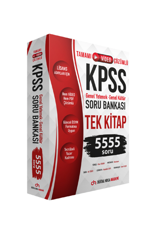 KPSS Genel Yetenek Genel Kültür Tamamı Çözümlü 5555 Soru Bankası - Dijital Hoca
