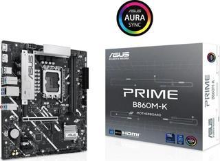 ASUS PRIME B860M-K Intel B860 LGA1851 DDR5 8800 DP HDMI Çift M2 USB3.2 AURA RGB 2.5Gbit LAN mATX 6+1+1 Güç Aşamaları, 1xGen5 M.2, Ready for Advanced A