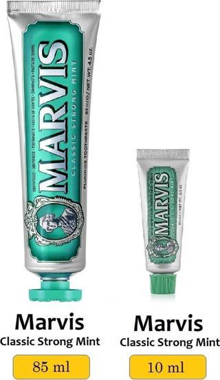 Marvis Classic Strong Mint Yoğun Naneli Diş Macunu 85 Ml + 10 Ml 2 Li Avantajlı Set