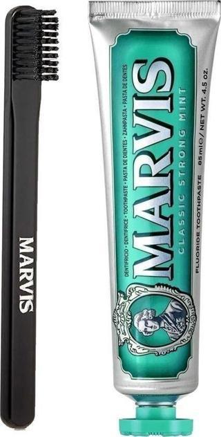 Marvis Classic Strong Mint Yoğun Naneli Diş Macunu 85 Ml + Diş Fırçası 2 Li Bakım Seti