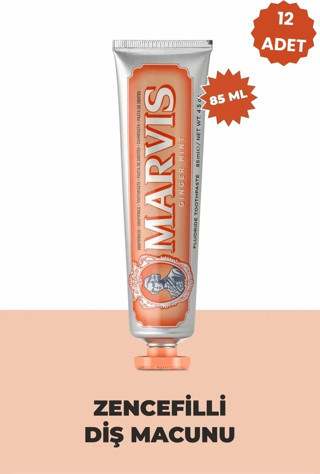 Marvis Ginger Mint Zencefilli Diş Macunu 85 Ml X 12 Adet Avantajlı Set