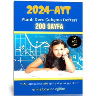 2024-Ayt Planlı Ders Çalışma Defteri (200 Sayfa) - Enine Boyuna Eğitim - Enine Boyuna Eğitim