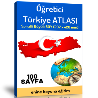 Öğretici Büyük Boy Türkiye Atlası (100 Seçilmiş Harita) - Enine Boyuna Eğitim - Enine Boyuna Eğitim