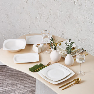 Karaca Square Bone Valentina 57 Parça 12 Kişilik Yemek Takımı