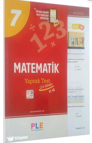 Birey PLE 7. Sınıf Matematik 48 Yaprak Test Birey Yayınları - Birey Yayınları