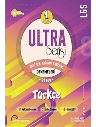 Ultra Serisi Lgs 1. Dönem Türkçe Denemeleri Haftalık Kazanım Kavrama 21 Föy - Palme Yayınları - Palme Yayınları