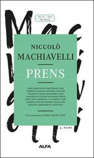 Prens Niccolo Machiavelli Alfa Yayıncılık