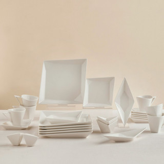 Karaca Forever Bone Origami 26 Parça 6 Kişilik Kahvaltı Takımı